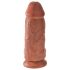 King Cock 9 Chubby - tvirtas lipnus dildo (23cm) - tamsus natūralus