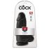 King Cock 9 Chubby - juodos spalvos, sėklidės turintis dildo su siurbtuku (23 cm)