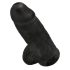 King Cock 9 Chubby - juodos spalvos, sėklidės turintis dildo su siurbtuku (23 cm)