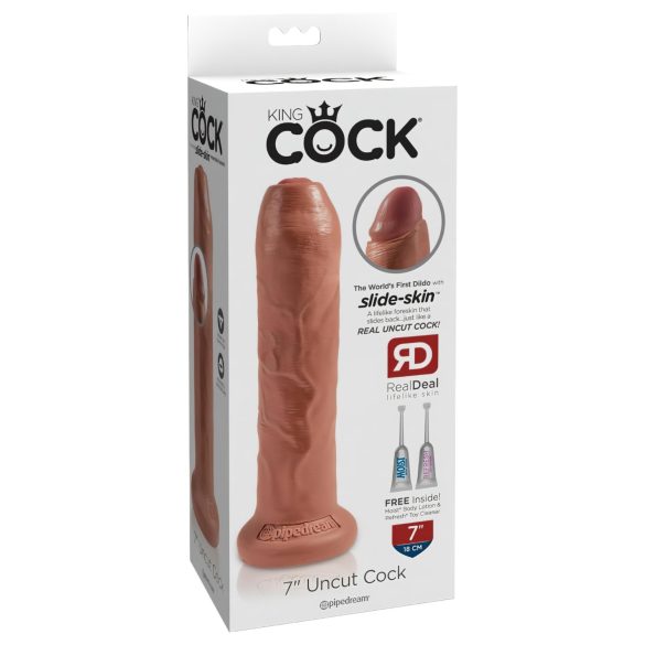 King Cock 7 - tikroviškas dildo (18cm) - tamsiai natūralus