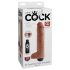 King Cock 10 - tikroviškas purškiantis dildo (25 cm) - natūralus