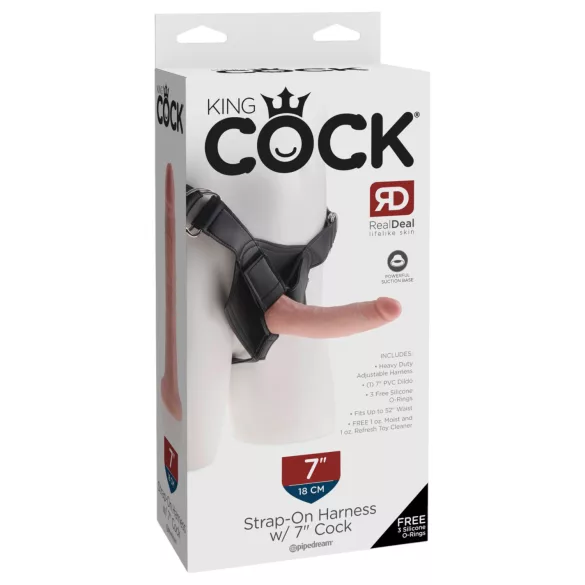 King Cock - prisegamas diržinis dildo su diržu - juodas