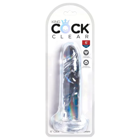 King Cock Clear 6 - dildo su siurbtuku (17,8 cm)