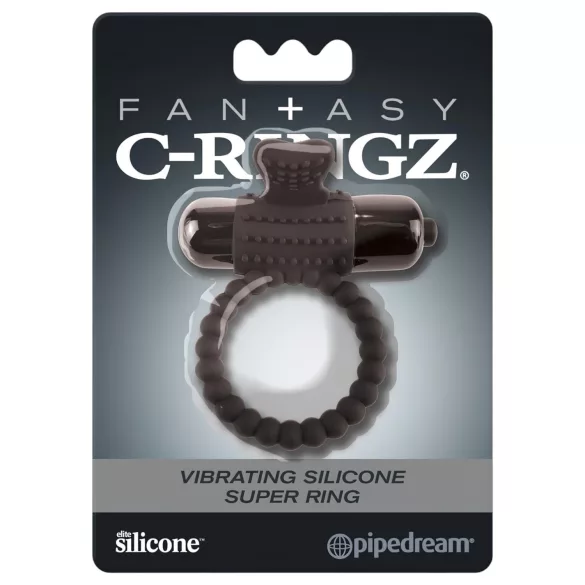 Pipedream Fantasy C-Ringz - vibruojantis penio žiedas - juodas