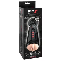 PDX Elite - vibruojantis masturbuoklis vagina - juodas