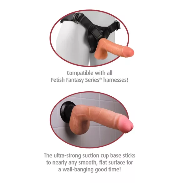 Real Feel Deluxe No.1 - realistiškas vibruojantis dildo su sėklidėmis