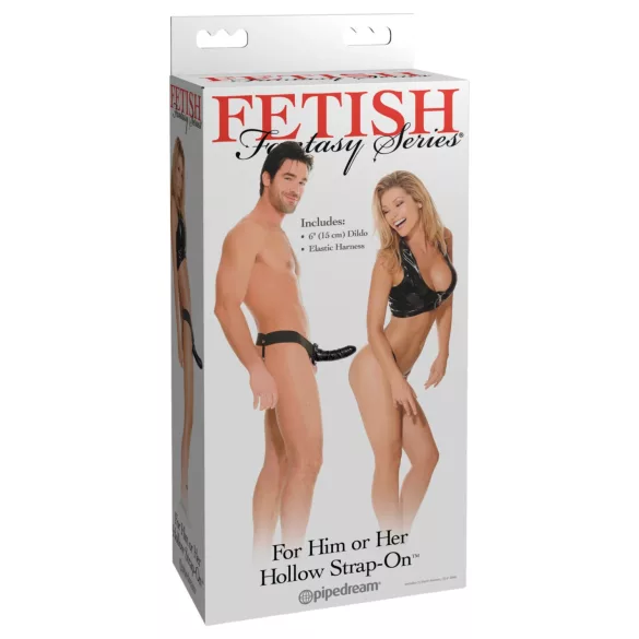 Fetish Fantasy - tuščiavidurė prisegama dildo - juoda