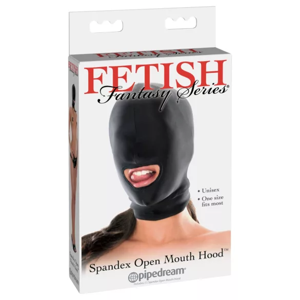 Fetish Fantasy - fetišo kaukė su burnos anga - juoda