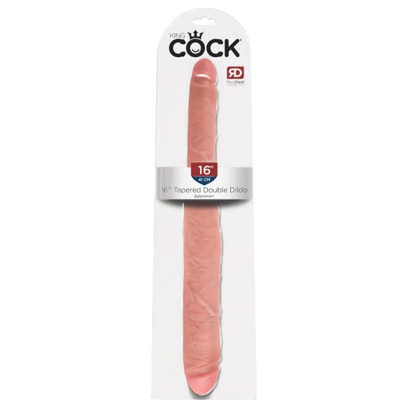King Cock 16 Tapered - tikrasis dvigubas dildo (41cm) - natūralus