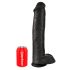 King Cock 15 - siurbtukas dildo su sėklidėmis (38 cm) - juodas