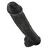 King Cock 15 - siurbtukas dildo su sėklidėmis (38 cm) - juodas
