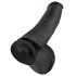 King Cock 15 - siurbtukas dildo su sėklidėmis (38 cm) - juodas