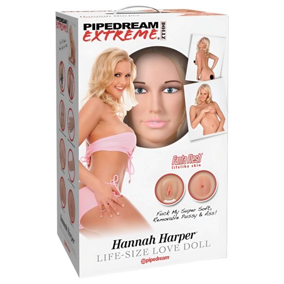 Pipedream Hannah Harper - gyvo dydžio guminė lėlė su 3D veidu
