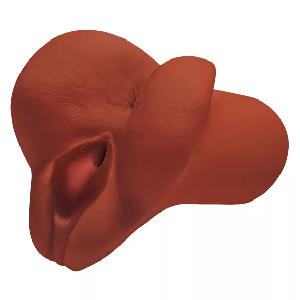 PDX Pick Your Pleasure - 2 viename realistiškas masturbatorius (rudas)