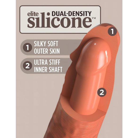 King Cock Elite 6 - lipnus, tikroviškas dildo (15 cm) - tamsus