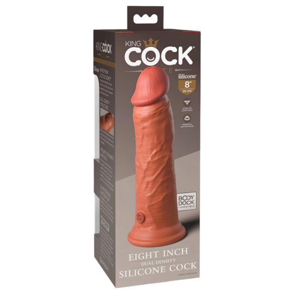 King Cock Elite 8 - dildo su siurbtuku - 20 cm - tamsi kūno spalva