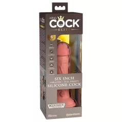  King Cock Elite 6 - vibratorių su siurbtuku (15 cm) - kūno spalvos