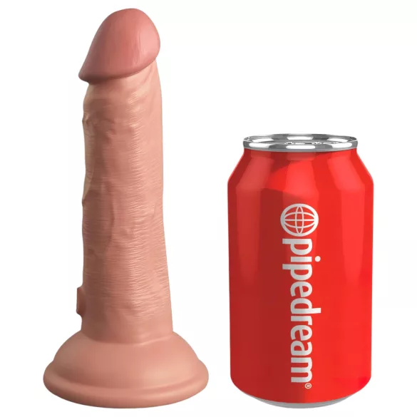 King Cock Elite 6 - vibratorių su siurbtuku (15 cm) - kūno spalvos