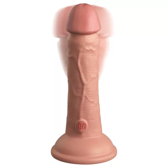 King Cock Elite 6 - vibratorių su siurbtuku (15 cm) - kūno spalvos