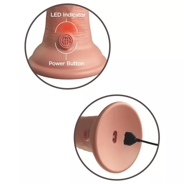 King Cock Elite 6 - vibratorių su siurbtuku (15 cm) - kūno spalvos