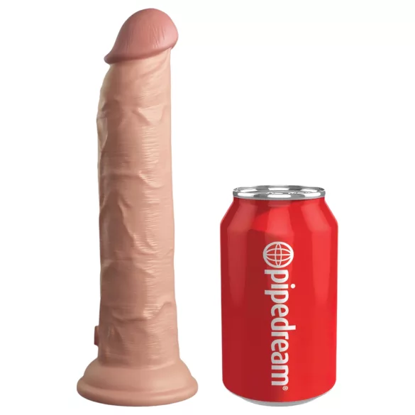 King Cock Elite 9 - vibratorius su siurbtuku 23 cm - kūno spalvos