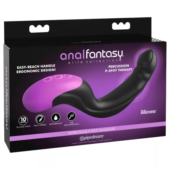 Anal Fantasy - pulsuojantis prostatos vibratorius (juodas)