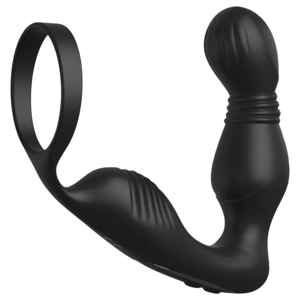 Anal Fantasy Elite - prostatos vibratorius su penio žiedu (juodas)