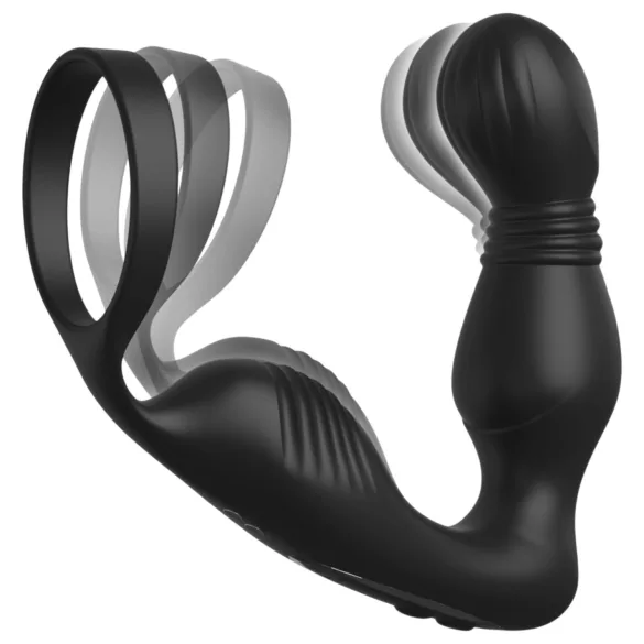 Anal Fantasy Elite - prostatos vibratorius su penio žiedu (juodas)