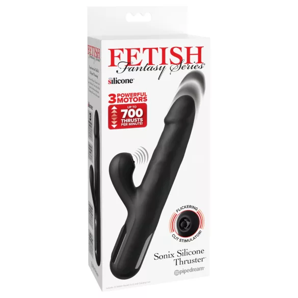 Fetish - 3 variklių stūmoklinis vibratorius (juodas)