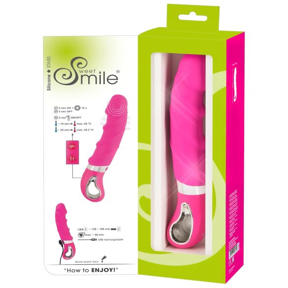 SMILE Soft - vibratorius su šildymo funkcija, įkraunamas, rožinis