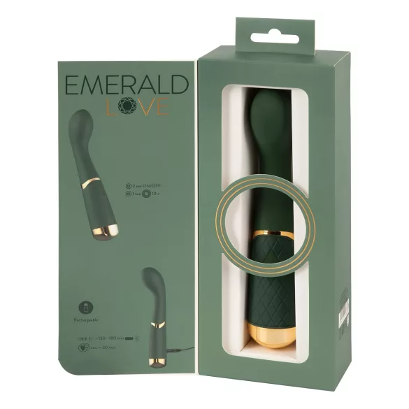 Emerald Love - G taško vibratorius - įkraunamas, atsparus vandeniui - žalias