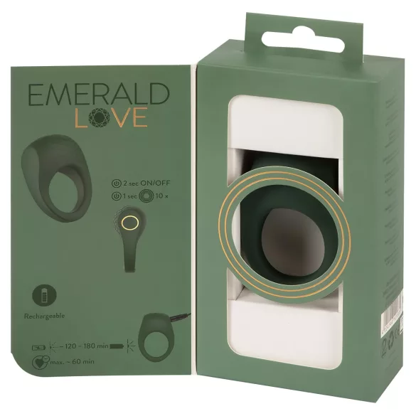 Emerald Love - vibruojantis penio žiedas
