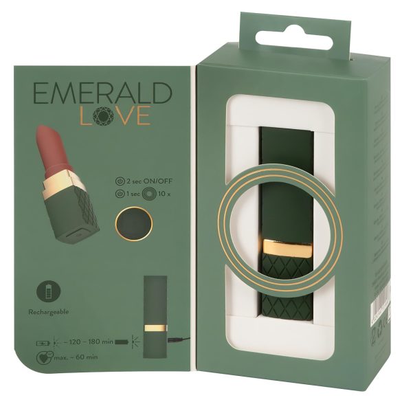 Emerald Love - vandeniui atsparus raudonas vibratorius lūpdažis - įkraunamas