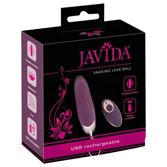 Javida Shaking Love - belaidis, judesio vibruojantis kiaušinis (violetinis)