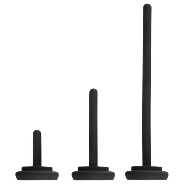 Rebel - penio galvutės vibratorius su dilatoriumi - juodas