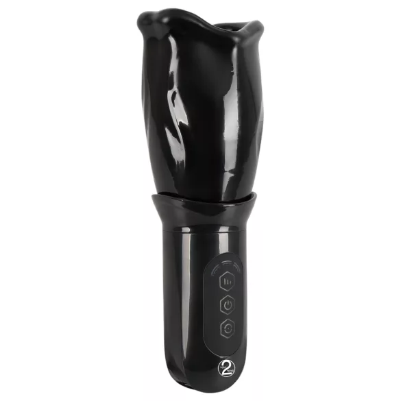 You2Toys - STROKER Rotating - akumuliatorinis, besisukantis dirbtinės burnos masturbatorius (juodas)