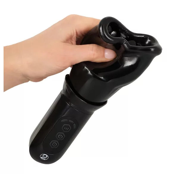 You2Toys - STROKER Rotating - akumuliatorinis, besisukantis dirbtinės burnos masturbatorius (juodas)