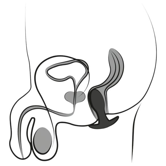 ANOS - prostatos masažuoklis - įkraunamas, vandeniui atsparus - juodas