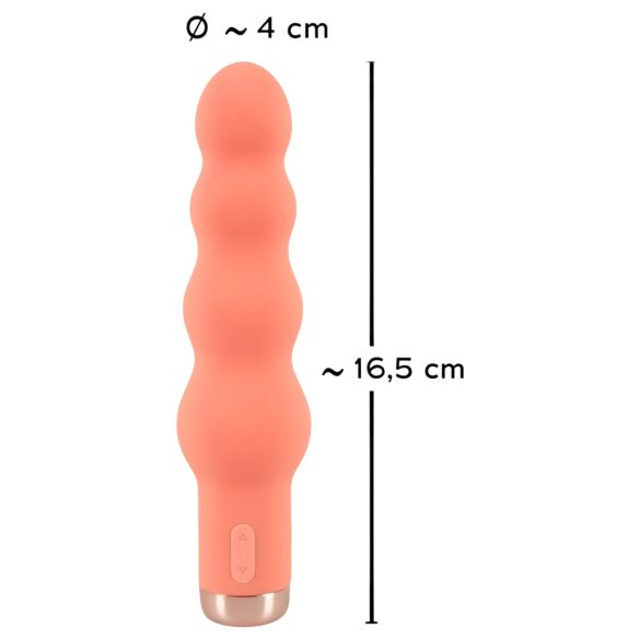 You2Toys - vaginaliniai kamuoliukai su vibracija - silikonas, persikinė spalva