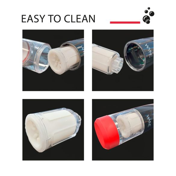 WYNE 05 - elektrinis sukamas masturbatorius - juodas baltas