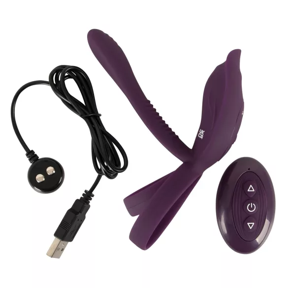 Couples Choice - vibruojantis žiedas poroms - įkraunamas - violetinis
