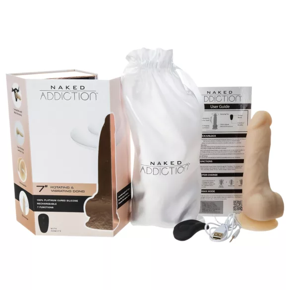 Naked Addiction Rotating 7 - natūralus besisukantis vibratorius (18 cm)