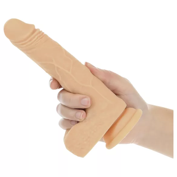Naked Addiction - stūmuojamas vibratorius - 19 cm - kūno spalvos
