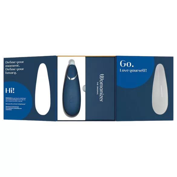 Womanizer Premium 2 - klitorinis stimuliatorius oro bangomis - mėlynas