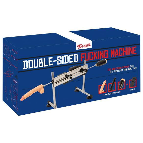 The Banger sekso mašina - dvigubas malonumas su 2 dildo ir 1 vaginą