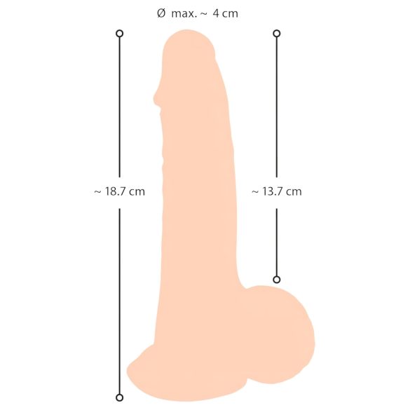 Nature Skin - dildo su oda - 19 cm kūno spalvos