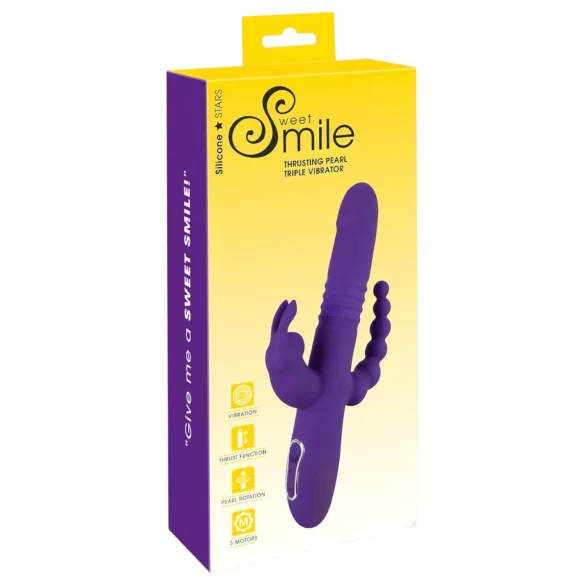 SMILE Triple - trijų funkcijų vibratorius su sukančia ir stumiančia galvute