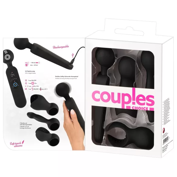 Couples Choice - porinis vibruojantis masažuoklis su šildymu - juodas
