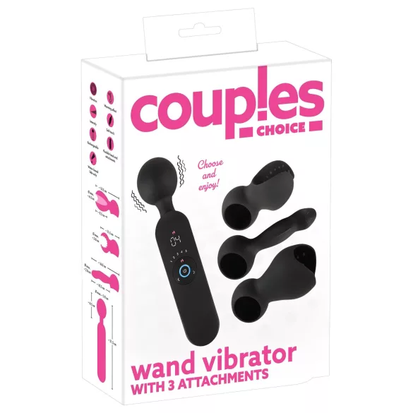 Couples Choice - porinis vibruojantis masažuoklis su šildymu - juodas
