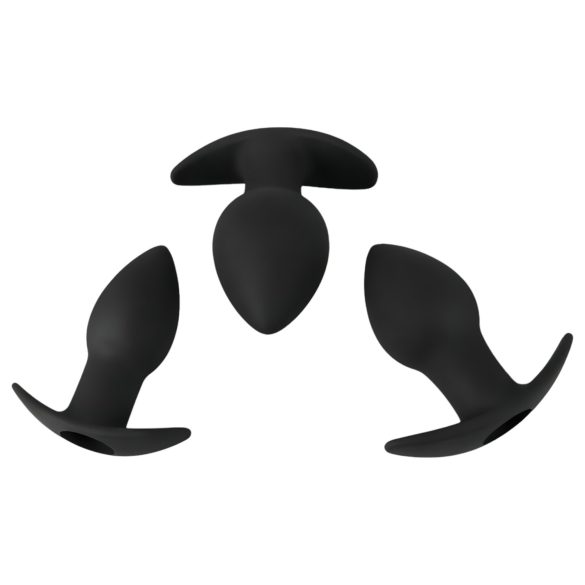 Black Velvets - analinis vibratorius rinkinys - 3 dalių - juodas